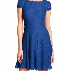 Lace Cap Sleeve Fit & Flare Dress